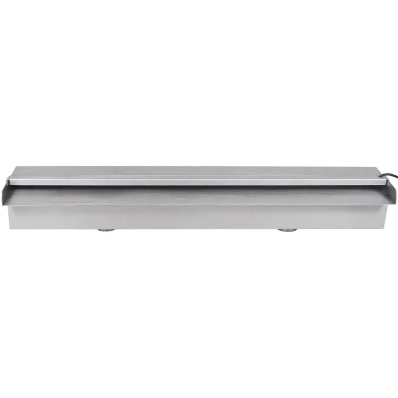 Lame d'eau rectangulaire &agrave; LED 60 cm en acier inoxydable pour piscine