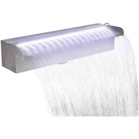 Lame d'eau rectangulaire à LED 45 cm en acier inoxydable pour piscine CFW999956