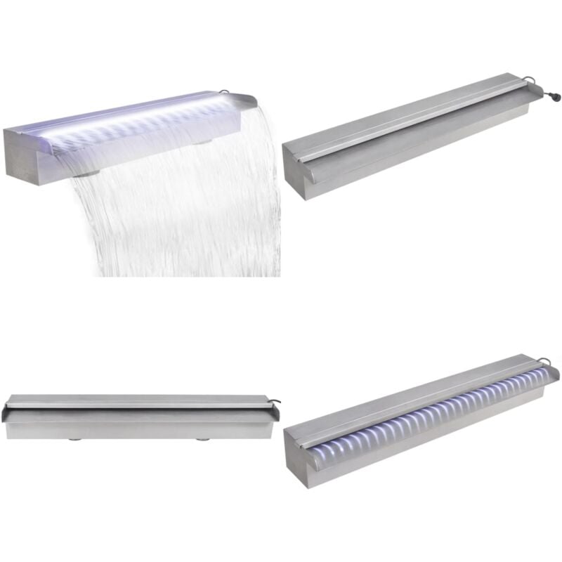 Vidaxl - Lame d'eau rectangulaire à led 60 cm en acier inoxydable pour piscine - fontaine de piscine - fontaines de piscine - Home & Living - Blanc