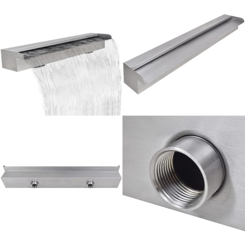 Vidaxl - Lame d'eau rectangulaire pour piscine Acier inoxydable 90 cm - fontaine de piscine - fontaines de piscine - Home & Living - Argent