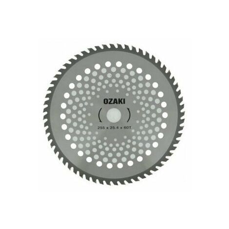 Lame de débroussailleuse 255mm – 60 dents carbure pour coupe précise – Adaptable sur débroussailleuses standards – Ozaki