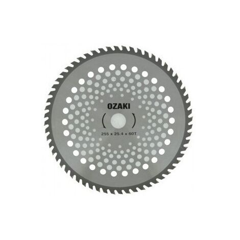 Lame débroussailleuse 60 DENTS POINTES CARBURE - Ø 255 mm, Alésage 25,4 mm, épaisseur 1,4 mm - UNIVERSELLE