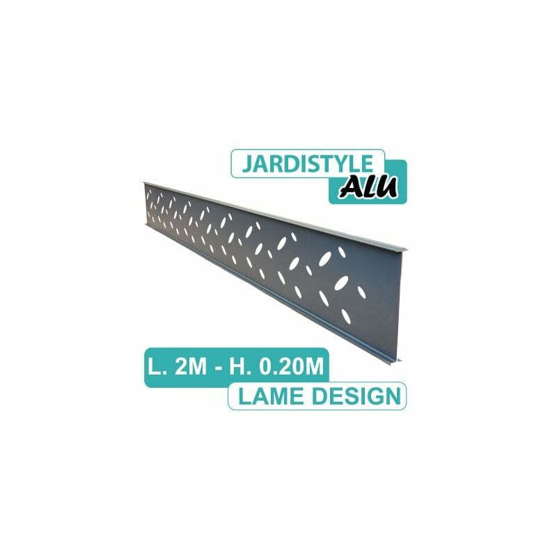 Cloture&jardin - Lame Design Aluminium Gris Anthracite 2 mètres - Gris Anthracite (ral 7016)