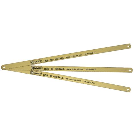 Lame di Ricambio HSS per Seghetto Sega Archetto Bimetalliche 300 mm 3 Pz Masidef