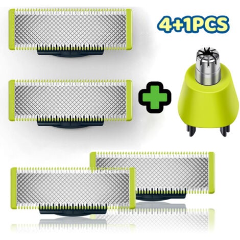 BISCOTTINI Lame di ricambio per Philips OneBlade con testina di ricambio per tagliacapelli per naso, confezione da 4+1