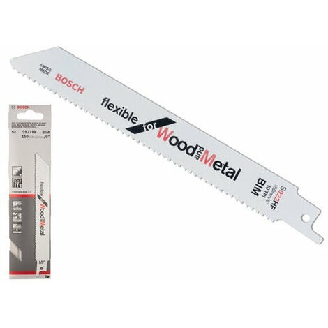 Lame di ricambio per seghe a gattuccio taglio metallo e legno confezione 5 pz Bosch Flex S 922 HF
