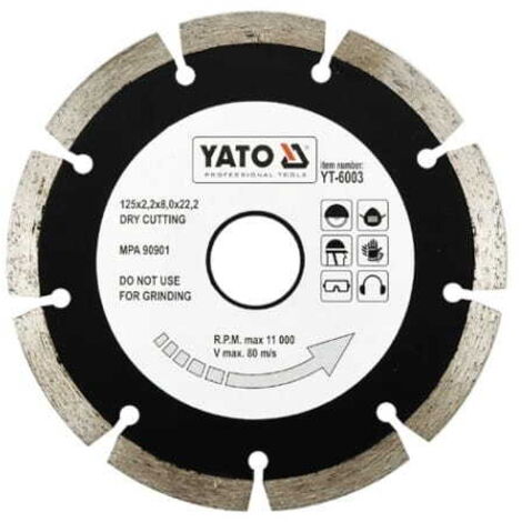 LAME DIAMANT SEGMENTÉE YATO 125 x 22,2 mm 6003