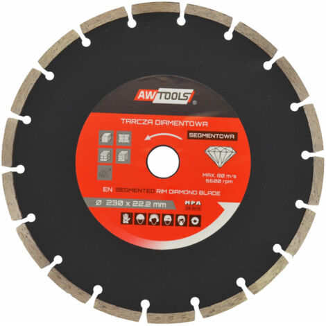 Lame diamantée AWTOOLS 400x32-25.4-22.2 segmentée
