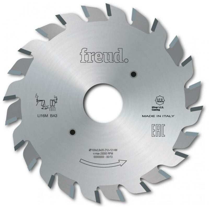 Freud - Lame d'inciseur extensible standard Ø100 2,8-3,6 AL20 Z12+12 - F03FS02491 -LI16M BA3