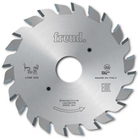 Lame d'inciseur standard extensible deFREUD - Ø120 2,8-3,6 AL22 Z12+12 - F03FS02488 - LI16M AB3