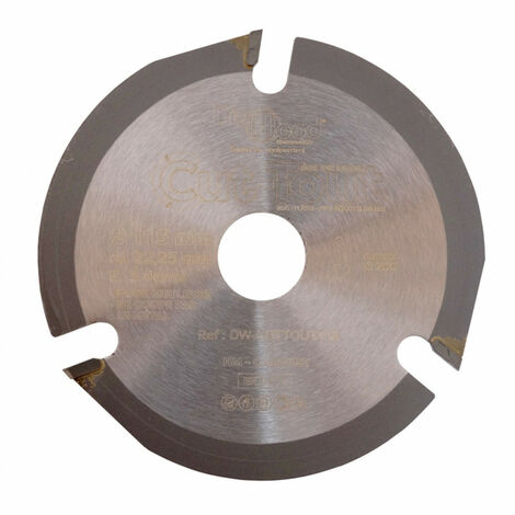 Lame disque multifonctions HM CUT-TOUT D. 125 x Al. 22,23 x ép. 2.8/2.2 mm x Z3 pour bois, plâtre, PVC - Diamwood