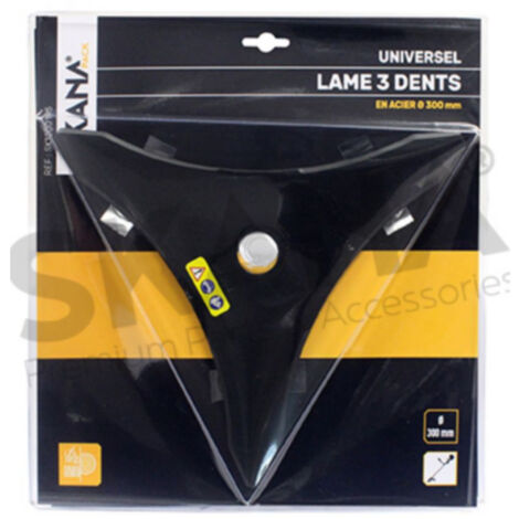 Lame En Acier Professionnelle 3 Dents ø : 300 Mm Alésage : 25,4 Mm Epaisseur : 3 Mm Pour Débroussailleuses à Partir De 35 Cc.