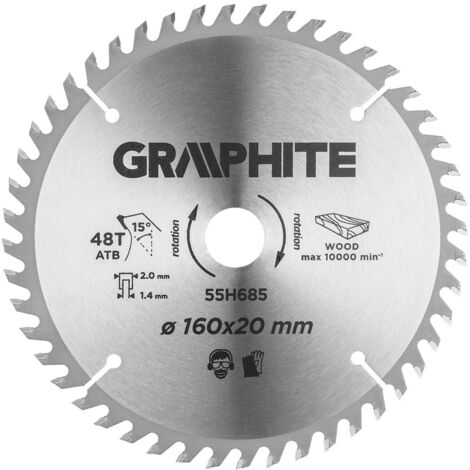 Lame en graphite de 160 mm - pour une coupe précise du bois et des planches