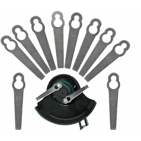 LIVE HOUSE Lame en Metal Coupe Bordure Lames de Remplacement, Lot de 10 Lames de Tondeuse, Lame Debroussailleuse Lames de Rechange, Compatible pour Einhell GC-CT 18/24 Li P, GE-CT 18 L