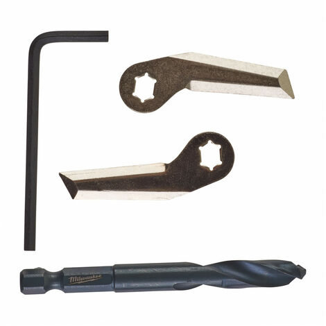Kit de remplacement pour scie cloche ajustable, 1 Foret pilote, 2 Lames et 1 Clef Allen