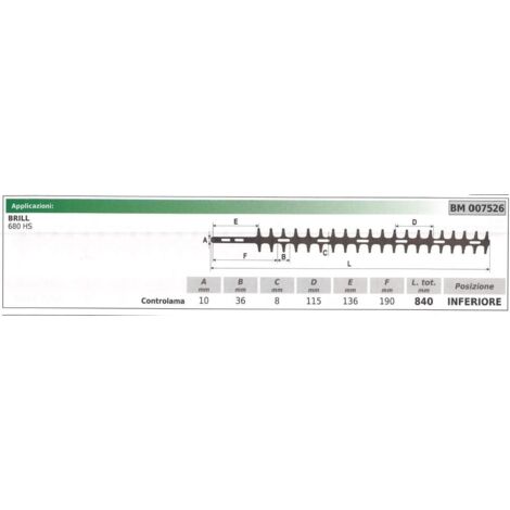 Lame inférieure BRILL pour taille-haie 680HS 007526