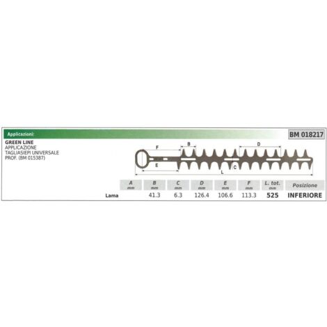 Lame inférieure du taille-haie universel GREEN LINE 018217