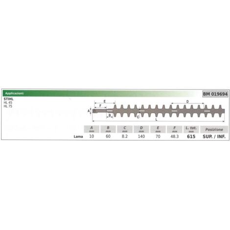 Lame inférieure / supérieure taille-haie stihl hl 45 75 019694