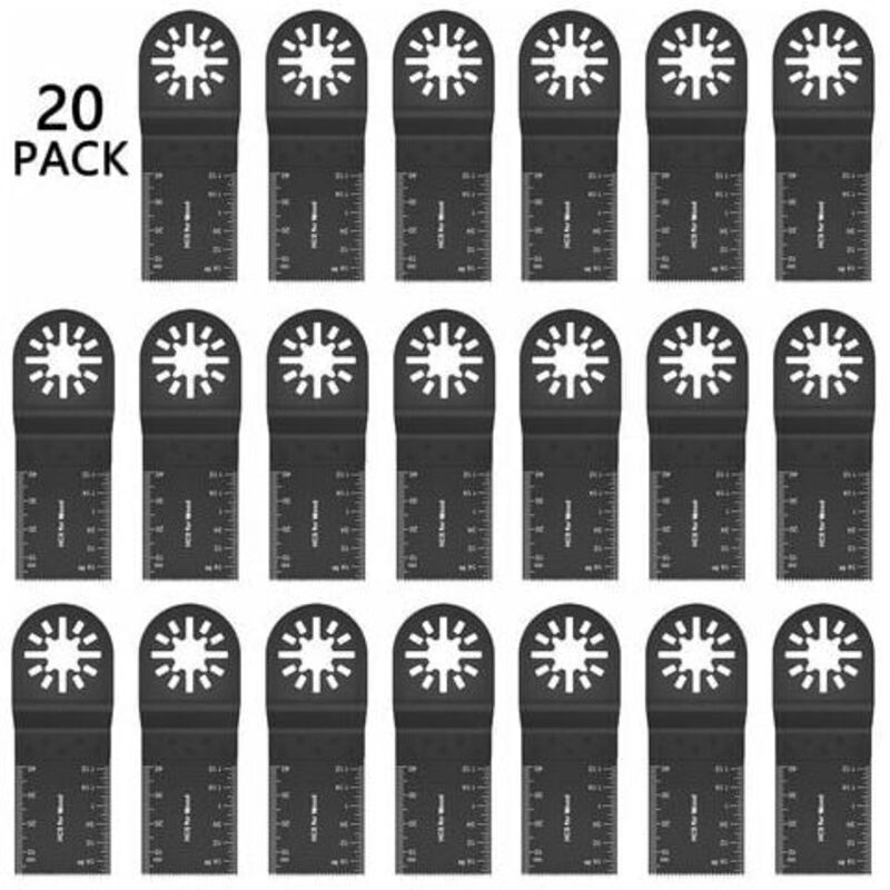 Lame Machine Multifonction Lame De Scie Oscillante Bois Lames De Scie En Bois De Bois En Acier Au Carbone Avec Marquage De Profondeur20Pcs 34Mm Lames