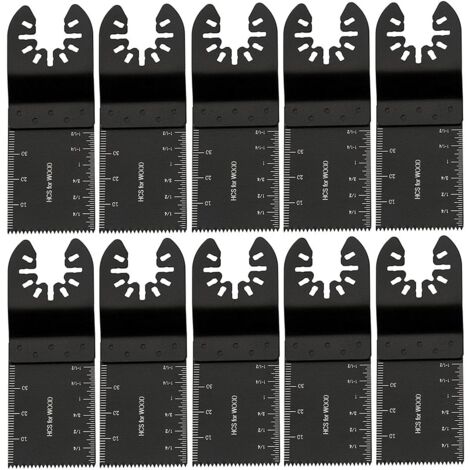 Lame per sega oscillanti con lama multiutensile per metallo/legno, kit di accessori per lame per sega multiutensile da 10 pezzi 34 mm, accessori per utensili in acciaio al carbonio, per Bosch Fein - N