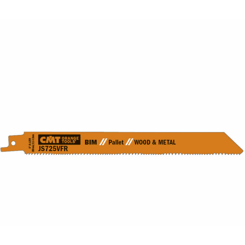 JS725VFR-5 5 LAME SEGHETTO LEGNO/METAL BIM 200x2.1-3.2x8-12TPI (SS/M)