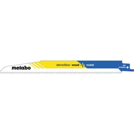 Lame per seghetto alternativo professionale L.225mm Spessore 1,6mm Distanza tra i denti 4,3mm BiMetallo/6TPI