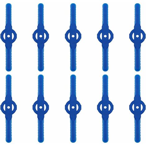 Lame plastique coupe bordure, 10 pcs Lames En Plastique Cutter Remplacer Pour ensemble doutils de coupe-herbe sans fil, remplacement de lames de coupe de tondeuse à gazon en plastique（bleu）