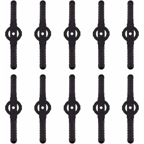 Lame plastique coupe bordure, 10 pcs Lames En Plastique Cutter Remplacer Pour ensemble doutils de coupe-herbe sans fil, remplacement de lames de coupe de tondeuse à gazon en plastique（noir）