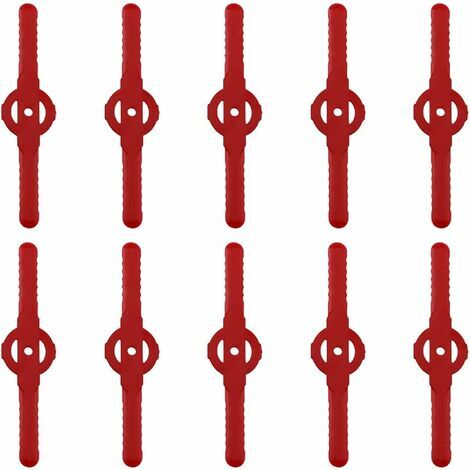 Lame plastique coupe bordure, 10 pcs Lames En Plastique Cutter Remplacer Pour ensemble doutils de coupe-herbe sans fil, remplacement de lames de coupe de tondeuse à gazon en plastique（rouge）