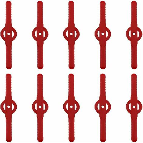 Lame plastique coupe bordure, 10 pcs Lames En Plastique Cutter Remplacer Pour ensemble doutils de coupe-herbe sans fil, remplacement de lames de coupe de tondeuse à gazon en plastique（rouge）