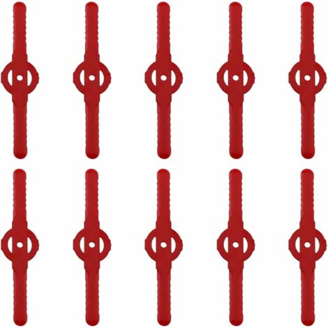 Lame plastique coupe bordure, 10 pcs Lames En Plastique Cutter Remplacer Pour ensemble doutils de coupe-herbe sans fil, remplacement de lames de coupe de tondeuse à gazon en plastique（rouge）