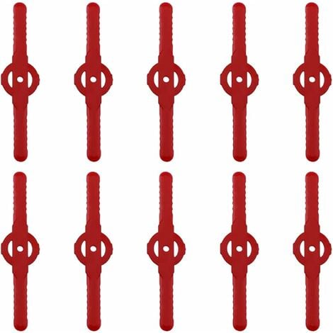 Lame plastique coupe bordure, 10 pcs Lames En Plastique Cutter Remplacer Pour ensemble doutils de coupe-herbe sans fil, remplacement de lames de coupe de tondeuse à gazon en plastique（rouge）