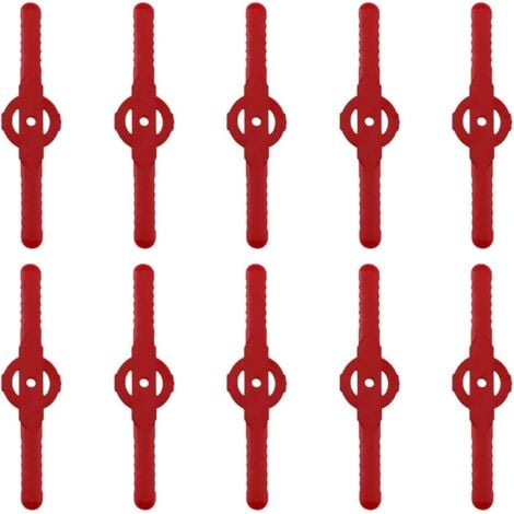 TINOR Lame plastique coupe bordure, 10 pcs Lames En Plastique Cutter Remplacer Pour ensemble doutils de coupe-herbe sans fil, remplacement de lames de coupe de tondeuse à gazon en plastique（rouge）