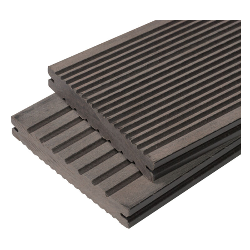 Mccover - Lame terrasse bois composite plein Maxima l 360 cm - Coloris - Gris anthracite, Epaisseur - 22mm, Largeur - 14 cm, Longueur - 360 cm
