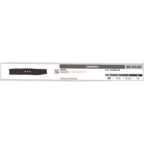 Lame pour COUNTAX 001392 tracteur de pelouse tondeuse