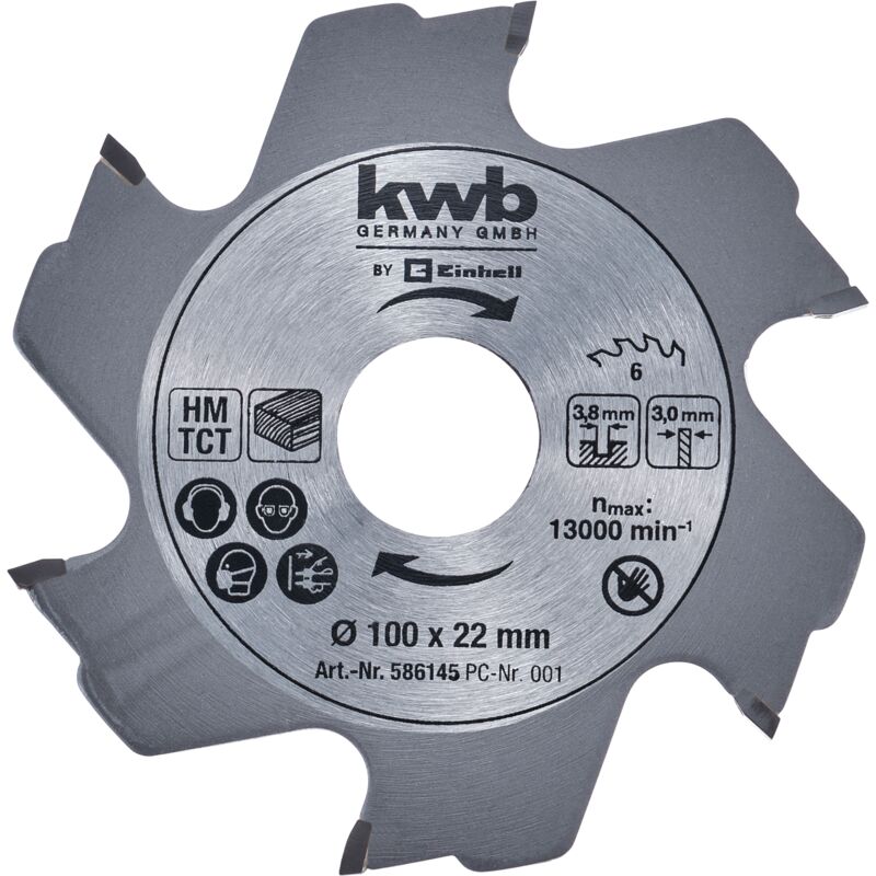 Einhell Lame pour fraiseuse à lamelle 100x22x3,8 mm 6 dents