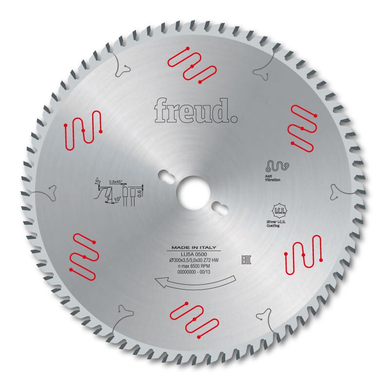 Freud - Lame pour métaux non ferreux/PVC/Aluminium Ø300 3,5/3 AL30 Z72 tp+ - F03FS05186 -LU5A 0500