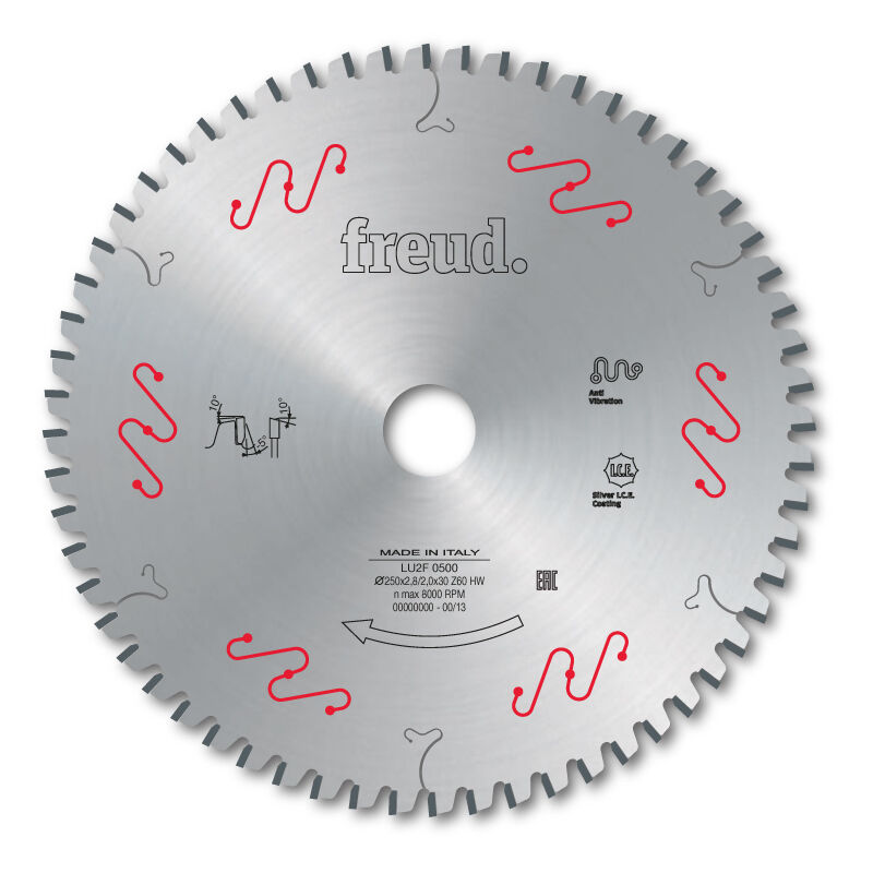 Freud - Lame pour panneaux en bois, composites et plastiques Ø216 2,8/2 AL30 Z60 ba - F03FS04972 -LU2F 0300