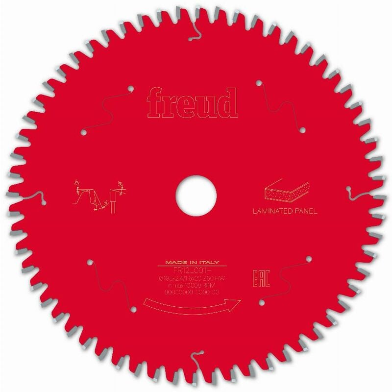 Freud - Lame pour scie circulaire portative Ø185 2,4/1,6 AL20 Z60 ba -5° - F03FS09801 -FR12L001H