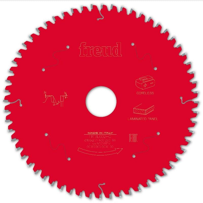 Freud - Lame pour scie circulaire portative sans fil Ø190 2,1/1,4 AL30 Z60 ba -5° - F03FS10077 -FR13L002HC