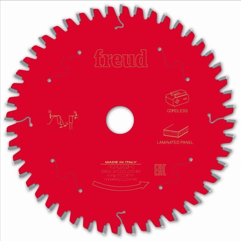 Freud - Lame de scie circulaire sans-fil - Panneaux mélaminés - 165 mm - 1.8 mm - 20 mm - 48 dents