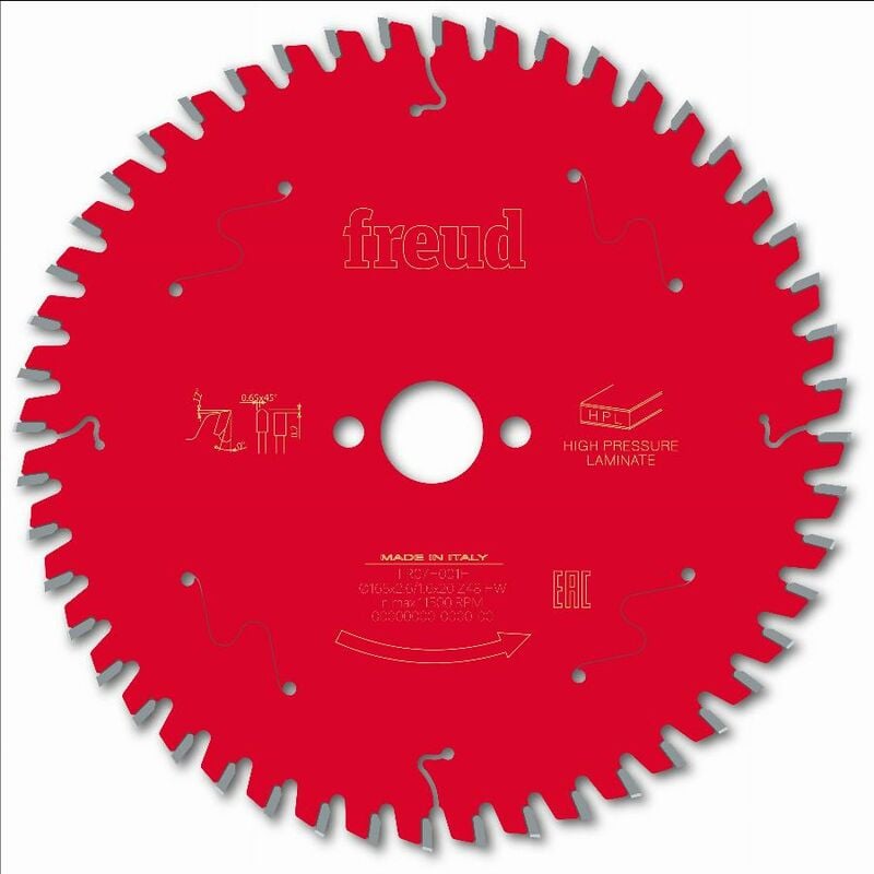 Lame pour scie circulaire portative Freud 165 2,6/1,6 AL20 Z48 tp 0° - F03FS09866 -FR07H001H
