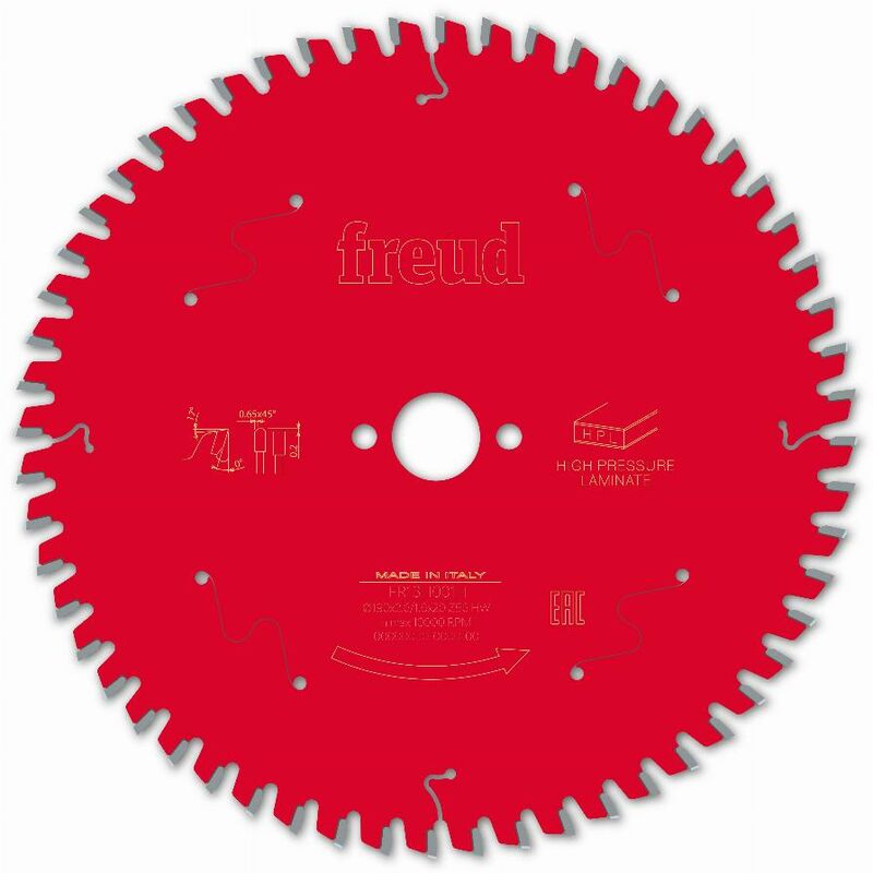 Lame pour scie circulaire portative Freud 190 2,6/1,6 AL20 Z56 tp 0° - F03FS09867 -FR13H001H