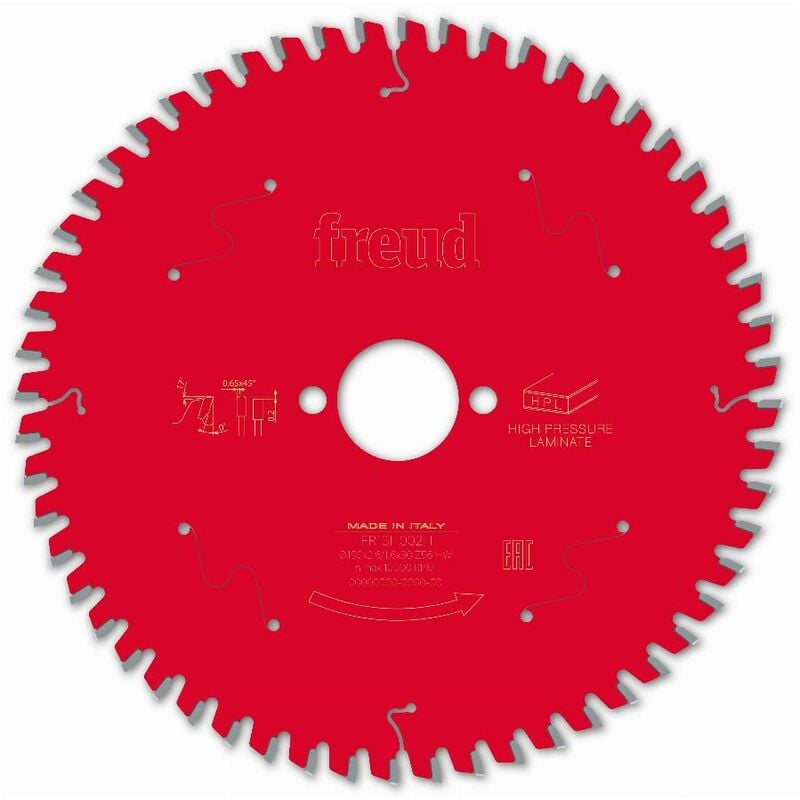 Lame pour scie circulaire portative Freud 190 2,6/1,6 AL30 Z56 tp 0° - F03FS09868 -FR13H002H
