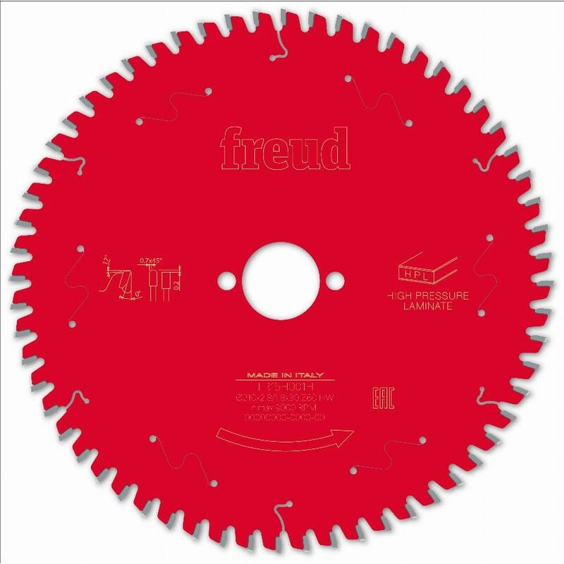 Lame pour scie circulaire portative Freud 210 2,8/1,8 AL30 Z60 tp 0° - F03FS09869 -FR15H001H