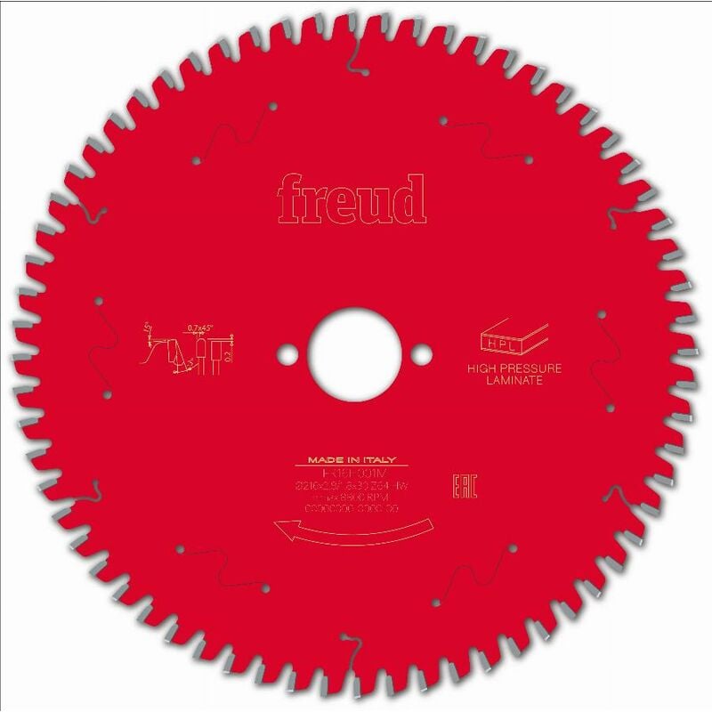 Lame pour scie circulaire portative FREUD - Ø216 2,8/1,8 AL30 Z64 TP -3° - F03FS09872 -FR16H001M