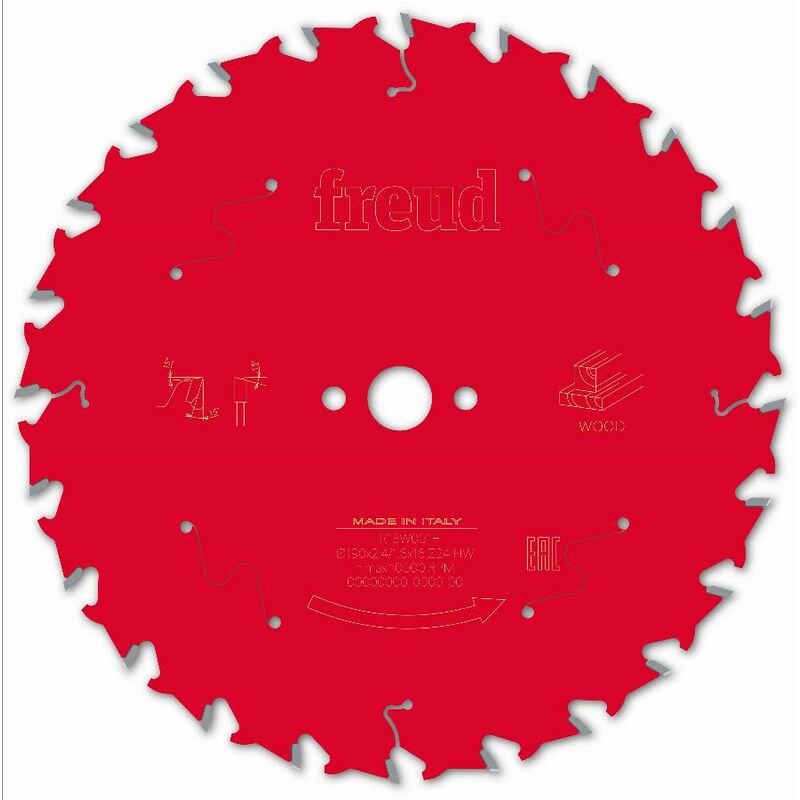 Freud - Lame pour scie circulaire portative Ø190 2,4/1,6 AL16 Z24 ba 15° - F03FS09712 -FR13W001H