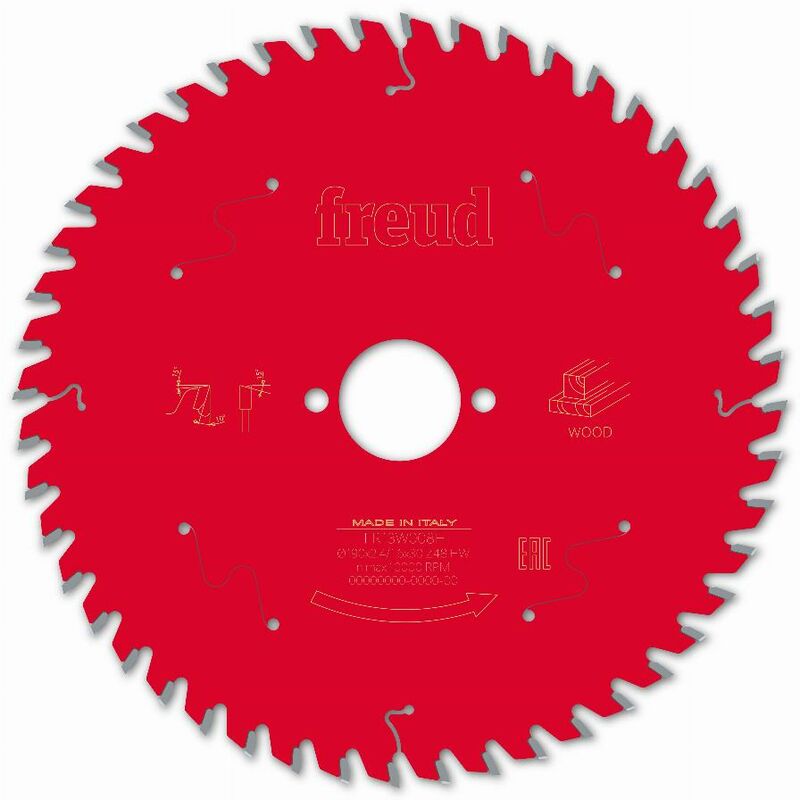 Freud - Lame pour scie circulaire portative Ø190 2,4/1,6 AL30 Z48 ba 10° - F03FS09719 -FR13W008H