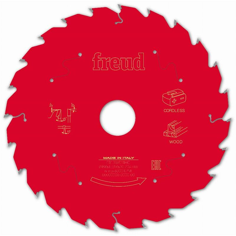 Freud - Lame pour scie circulaire portative sans fil Ø190 1,45/1 AL30 Z24 ba 25° - F03FS10058 -FR13W011HC