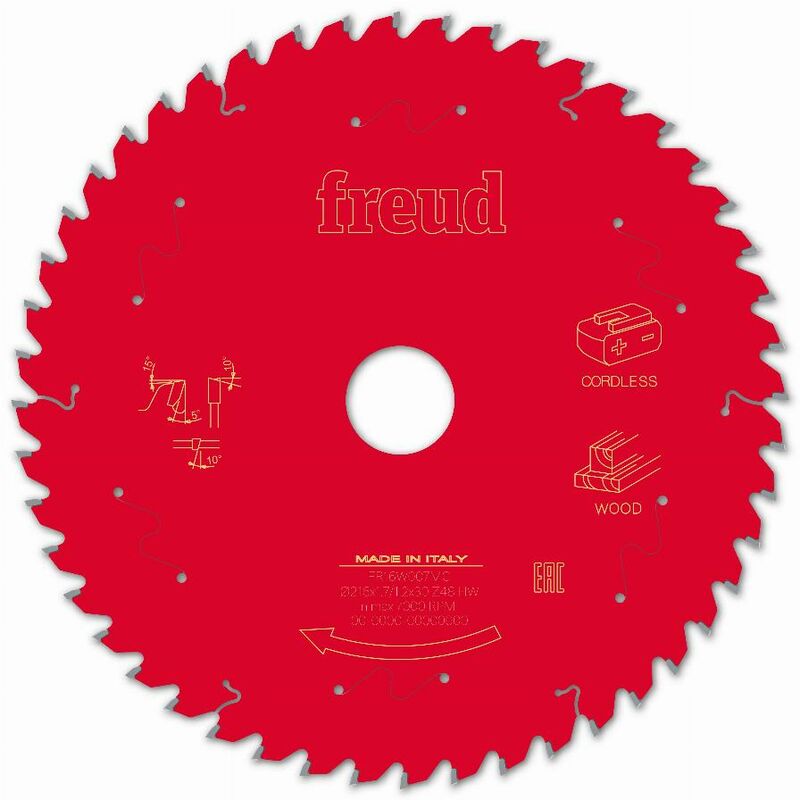 Freud - Lame pour scie circulaire portative sans fil Ø216 1,7/1,2 AL30 Z48 ba 5° - F03FS10062 -FR16W007MC